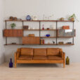 23031 Kai Kristiansen Vintage Danish mid century modern modular teak bookcase for FM Mobler, 1960s-1