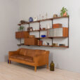 23031 Kai Kristiansen Vintage Danish mid century modern modular teak bookcase for FM Mobler, 1960s-2