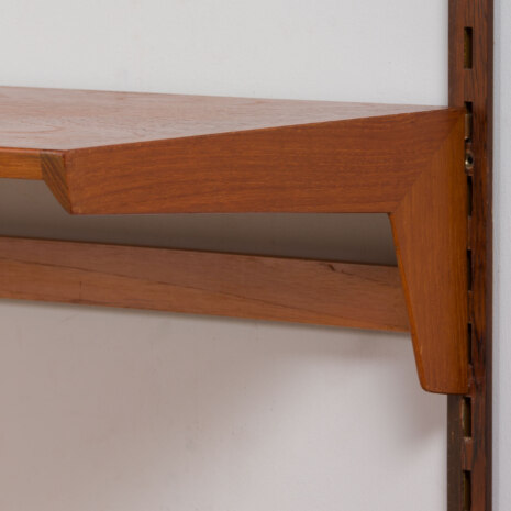 23036 Vintage Danish modern modular teak bookcase, system of 9 wall shelves _ 3 cabinets by K. Kristiansen for FM Mobler, 1960s v.3-20 23036 Vintage Danish modern modular teak bookcase, system of 9 wall shelves _ 3 cabinets by K. Kristiansen for FM Mobler, 1960s v.3-20