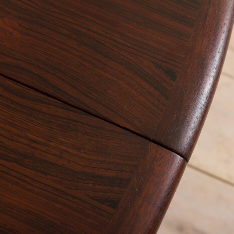 23044 Okrągły rozkładany stół do jadalni #62 z drewna różanego z 4 liśćmi, projekt H. Kjærnulf dla Sorø Stolefabrik, Dania, lata 1960-11 23044 Okrągły rozkładany stół do jadalni #62 z drewna różanego z 4 liśćmi, projekt H. Kjærnulf dla Sorø Stolefabrik, Dania, lata 1960-11