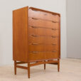 23051 Danish vintage dresser in teak w. 6 drawers on lightly sculpted base, 1960s-7