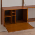 23053 Poul Cadovious extra large teak three bay wall bookshelf with bar cabinet for Cado, Denmark 1960s-10