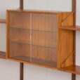 23053 Poul Cadovious extra large teak three bay wall bookshelf with bar cabinet for Cado, Denmark 1960s-12