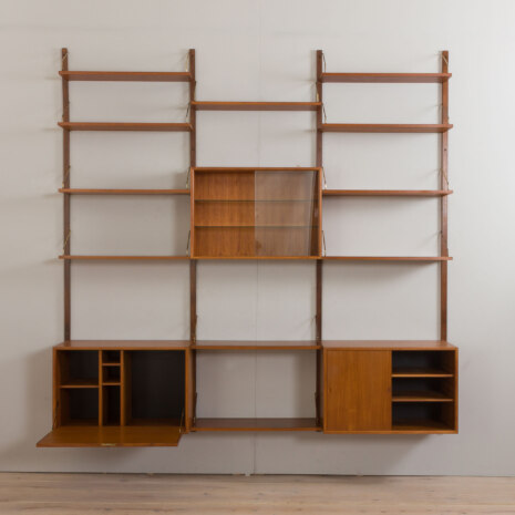 23053 Poul Cadovious extra large teak three bay wall bookshelf with bar cabinet for Cado, Denmark 1960s-6 23053 Poul Cadovious extra large teak three bay wall bookshelf with bar cabinet for Cado, Denmark 1960s-6