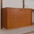 23053 Poul Cadovious extra large teak three bay wall bookshelf with bar cabinet for Cado, Denmark 1960s-9