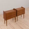 23057 Pair of Danish mid century modern teak nightstands with three drawers, 1960s-10