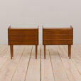 23057 Pair of Danish mid century modern teak nightstands with three drawers, 1960s-2