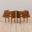 23057 Pair of Danish mid century modern teak nightstands with three drawers, 1960s-3