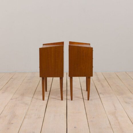 23057 Pair of Danish mid century modern teak nightstands with three drawers, 1960s-4 23057 Pair of Danish mid century modern teak nightstands with three drawers, 1960s-4