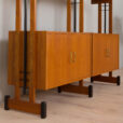 23064 Italian Vintage bookcase room divider, free standing shelving in teak, 1960s-11