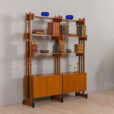 23064 Italian Vintage bookcase room divider, free standing shelving in teak, 1960s-2