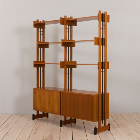23064 Italian Vintage bookcase room divider, free standing shelving in teak, 1960s-20 23064 Italian Vintage bookcase room divider, free standing shelving in teak, 1960s-20