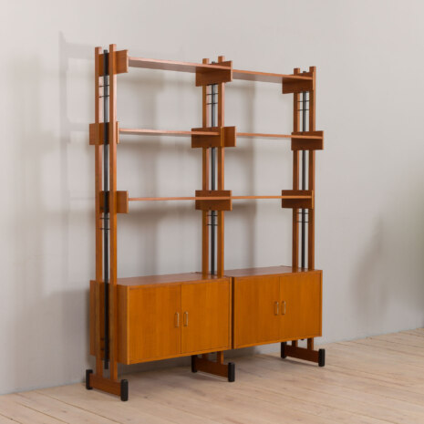 23064 Italian Vintage bookcase room divider, free standing shelving in teak, 1960s-3 23064 Italian Vintage bookcase room divider, free standing shelving in teak, 1960s-3