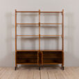 23064 Italian Vintage bookcase room divider, free standing shelving in teak, 1960s-5