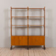 23064 Italian Vintage bookcase room divider, free standing shelving in teak, 1960s-6