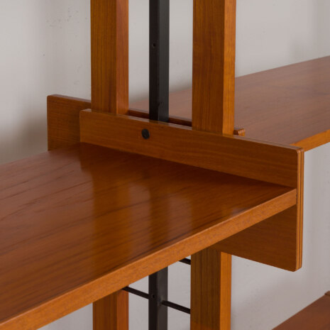 23064 Italian Vintage bookcase room divider, free standing shelving in teak, 1960s-9 23064 Italian Vintage bookcase room divider, free standing shelving in teak, 1960s-9