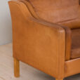 23071 Vintage light brown leather 3 seater sofa by Stouby in B. Mogensen style, Denmark, 1960s-13