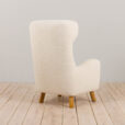 23074 Extra Large Flemming Lassen style armchair in boucle fabric and oak. Denmark 1960s-4