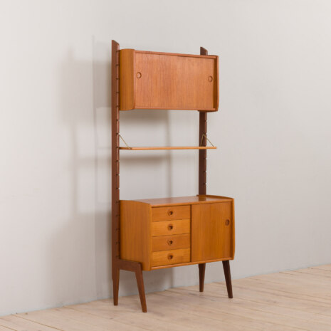 22348 Ergo free standing teak wall unit, bookcase by John Texmon and Einar Blindheim for Blindheim Mobelfabrikk, Norway, 1960s-3 22348 Ergo free standing teak wall unit, bookcase by John Texmon and Einar Blindheim for Blindheim Mobelfabrikk, Norway, 1960s-3