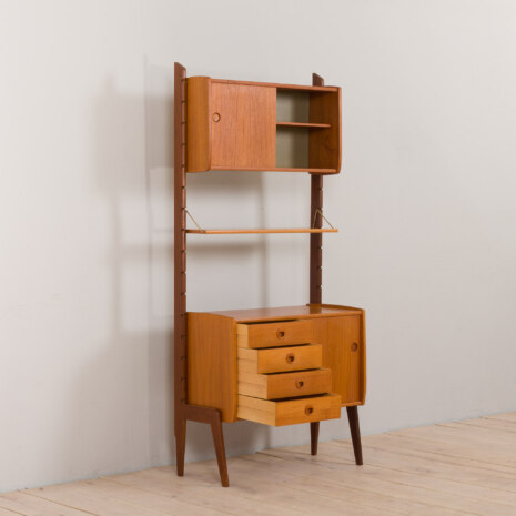 22348 Ergo free standing teak wall unit, bookcase by John Texmon and Einar Blindheim for Blindheim Mobelfabrikk, Norway, 1960s-5 22348 Ergo free standing teak wall unit, bookcase by John Texmon and Einar Blindheim for Blindheim Mobelfabrikk, Norway, 1960s-5