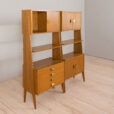 22489 Italian two sections modular bookcase, or room divider in light mahogany and brass, 1970s-10