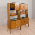 22489 Italian two sections modular bookcase, or room divider in light mahogany and brass, 1970s-18