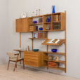 23010 Poul Cadovius Royal wall unit in oak with a dresser, 2 cabinets and expository shelf, Cado Denmark 1960s-3