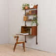 23015 Scandinavian mid century wall unit with floating desk or secretaire, by John Texmon, Norway 1960s-2