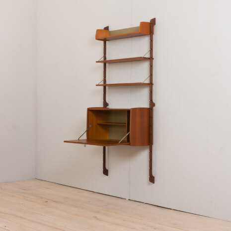 23015 Scandinavian mid century wall unit with floating desk or secretaire, by John Texmon, Norway 1960s-3 23015 Scandinavian mid century wall unit with floating desk or secretaire, by John Texmon, Norway 1960s-3