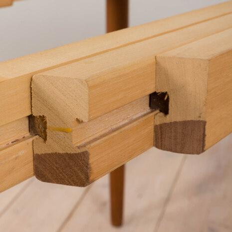 23043 Kai Kristiansen odnowiony okrągły stół z drewna tekowego z 2 przedłużeniami, lata 1960 -13 23043 Kai Kristiansen odnowiony okrągły stół z drewna tekowego z 2 przedłużeniami, lata 1960 -13