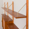 23050 Poul Cadovius style teak wall unit with 4 cabinets and expository shelf, Denmark 1970s-11