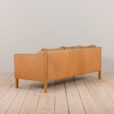 23075 Mogens Hansen vintage three seater sofa in tan aniline leather, Denmark 1970s-5