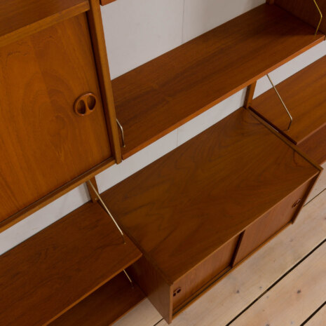 23085 three bay teak wall unit-10 23085 three bay teak wall unit-10