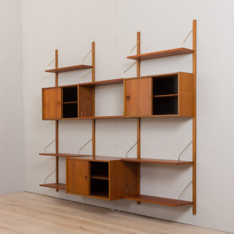 23085 three bay teak wall unit-4 23085 three bay teak wall unit-4