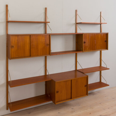 23085 three bay teak wall unit-9 23085 three bay teak wall unit-9