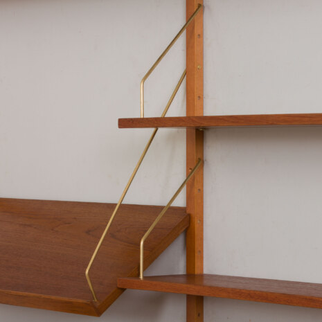 23095 two bay teak wall unit with desk-10 23095 two bay teak wall unit with desk-10