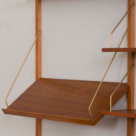 23095 two bay teak wall unit with desk-11 23095 two bay teak wall unit with desk-11