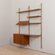 23095 two bay teak wall unit with desk-3