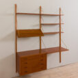 23095 two bay teak wall unit with desk-6