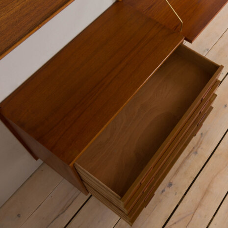 23095 two bay teak wall unit with desk-9 23095 two bay teak wall unit with desk-9