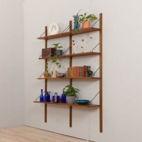 23098 two bay teak wall unit-2 23098 two bay teak wall unit-2