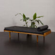 23001 Ejvind A. Johansson daybed in oak and black leather, Denmark 1960s-3