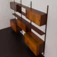 23087 Regał modułowy z drewna różanego z komodą i sekretarzykiem oraz 3 szafkami, szafka ścienna projektu Thygesen i Sorensen dla Hansen _ Guldborg, lata 1960-23
