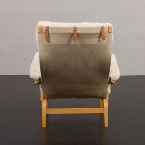 23123 Pernilla Lounge Chair in natural sheepskin by Bruno Mathsson for Dux, 1960s-5 23123 Pernilla Lounge Chair in natural sheepskin by Bruno Mathsson for Dux, 1960s-5