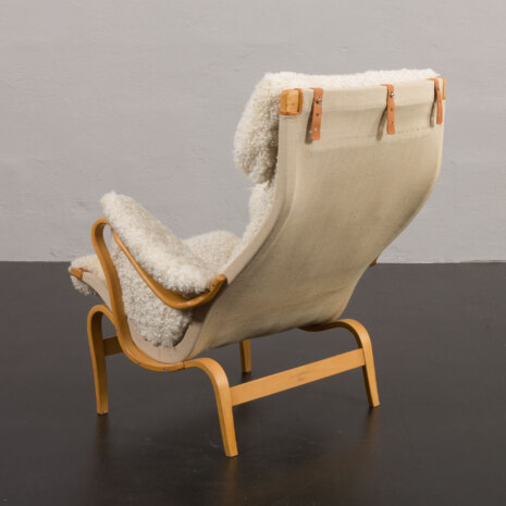 23123 Pernilla Lounge Chair in natural sheepskin by Bruno Mathsson for Dux, 1960s-8 23123 Pernilla Lounge Chair in natural sheepskin by Bruno Mathsson for Dux, 1960s-8
