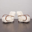 23143 Pair of Jindirch Halabala lounge chairs in natural long hair sheepskin, Czechia, 1940s-3