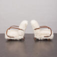 23143 Pair of Jindirch Halabala lounge chairs in natural long hair sheepskin, Czechia, 1940s-4