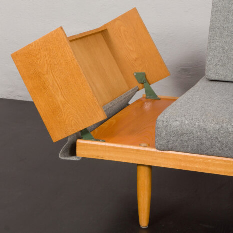 23155 Svane oak daybed by Igmar Relling, in new wool upholstery, Ekornes, Norway 1970s-1 23155 Svane oak daybed by Igmar Relling, in new wool upholstery, Ekornes, Norway 1970s-1