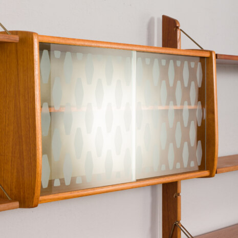 23166 Scandinavian free standing bookcase w. 4 cabinets and modular shelving, 3 bay Ergo wall unit by J. Texmon, Norway, 1960s-10 23166 Scandinavian free standing bookcase w. 4 cabinets and modular shelving, 3 bay Ergo wall unit by J. Texmon, Norway, 1960s-10