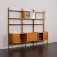 23166 Scandinavian free standing bookcase w. 4 cabinets and modular shelving, 3 bay Ergo wall unit by J. Texmon, Norway, 1960s-4